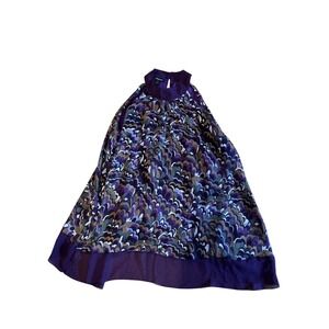Forever‎ Halter Dress Sleeveless Purple Patterned Party Dress M